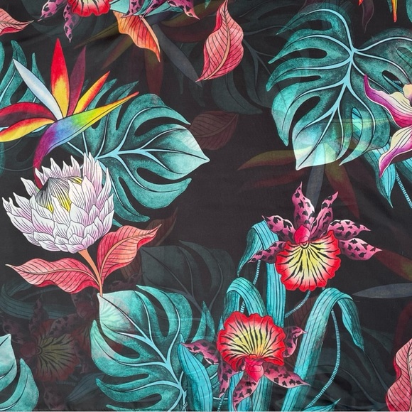 Anuschka Long Colourful Chiffon Scarf with Floral Print, 72” x 24” - Picture 5 of 7